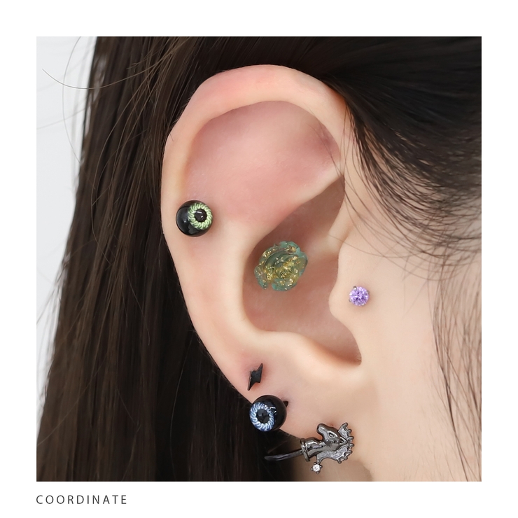 キャッチボディピアス 目玉 ピアスパーツネジ式ハロウィン | ボディピアス専門店凛RIN | 詳細画像6 