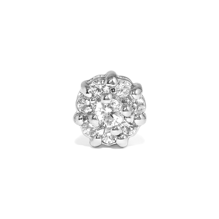 シルバー/クリア | 軟骨ピアス お花みたいなフラワージュエルビジュー花金属アレルギー ボディピアス | ボディピアス専門店凛RIN