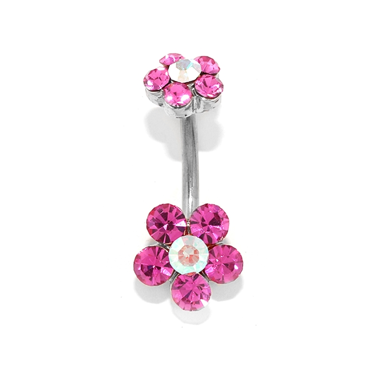 シルバー・ピンク | へそピアス 花 ボディピアス | ボディピアス専門店凛RIN