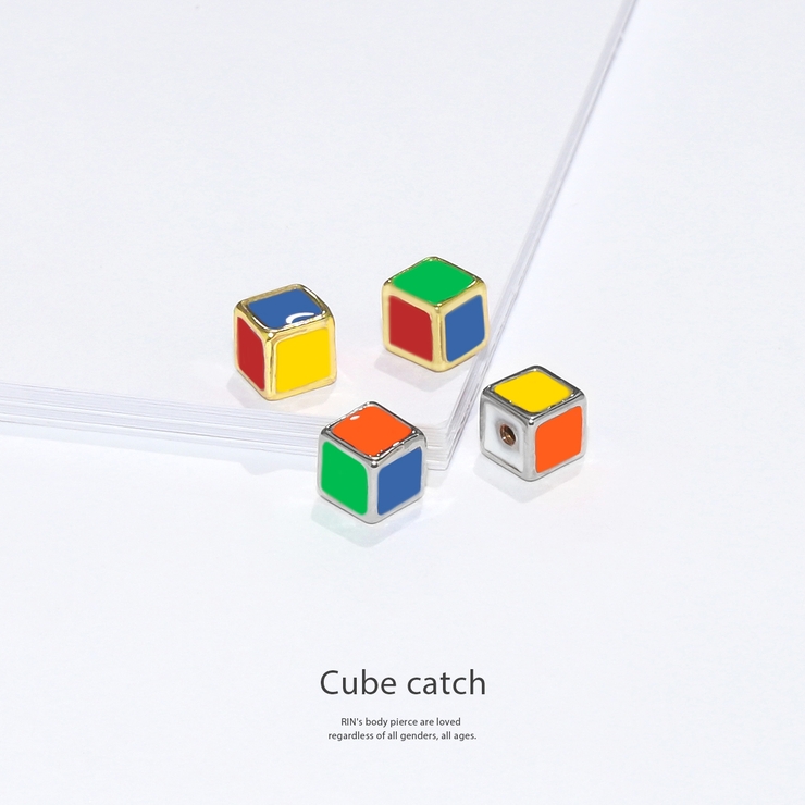 キャッチ軟骨ピアス キューブ四角カラフル カスタマイズ | ボディピアス専門店凛RIN | 詳細画像2 