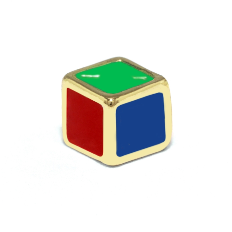 ゴールド | キャッチ軟骨ピアス キューブ四角カラフル カスタマイズ | ボディピアス専門店凛RIN