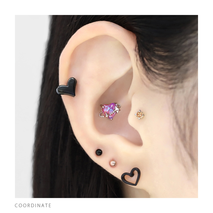 キャッチ ハートはーとかわいいサージカルステンレス金アレ ボディピアス | ボディピアス専門店凛RIN | 詳細画像9 