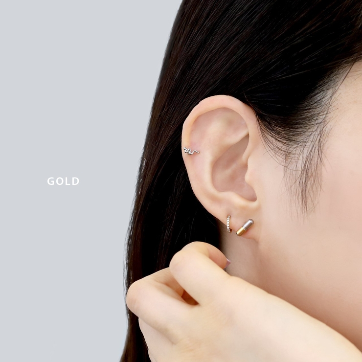 軟骨ピアス カプセル薬メタリックカラーゴールドブルーブラック ボディピアス | ボディピアス専門店凛RIN | 詳細画像4 