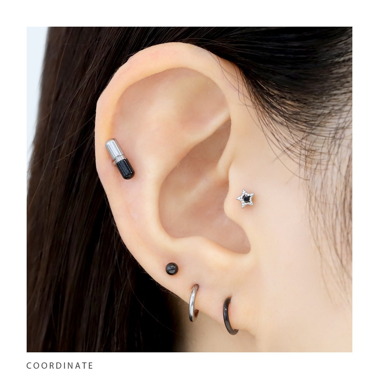 軟骨ピアス カプセル薬メタリックカラーゴールドブルーブラック ボディピアス | ボディピアス専門店凛RIN | 詳細画像6 