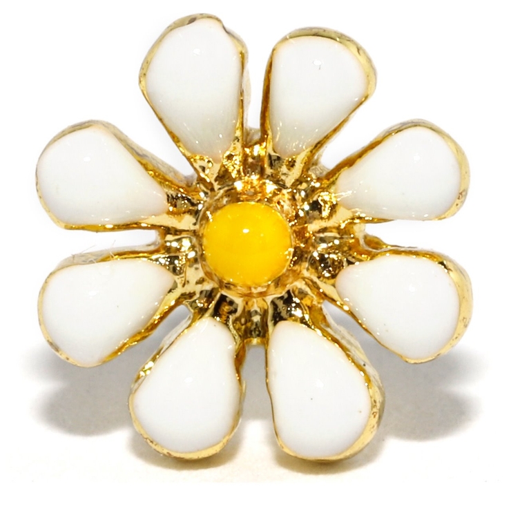 ゴールド/ホワイト | ボディピアス キャッチ 花 | ボディピアス専門店凛RIN