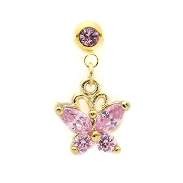 ゴールド・ピンク | ボディピアスラブレット 蝶バタフライ蝶々ちょうちょ 軟骨ピアス | ボディピアス専門店凛RIN