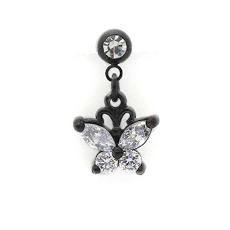 ブラック・クリア | ボディピアスラブレット 蝶バタフライ蝶々ちょうちょ 軟骨ピアス | ボディピアス専門店凛RIN