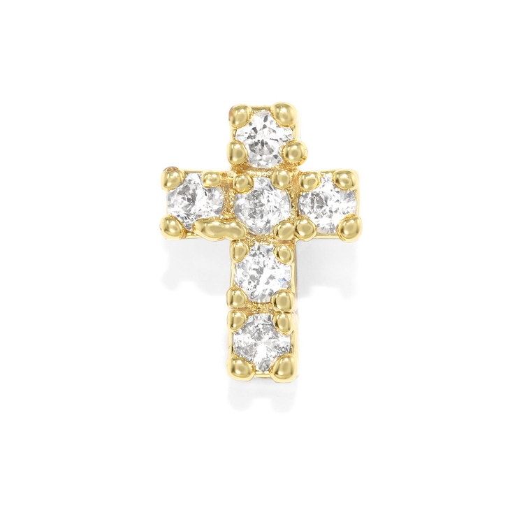 ゴールド | キャッチ クロス十字架キラキラジュエル ボディピアス | ボディピアス専門店凛RIN