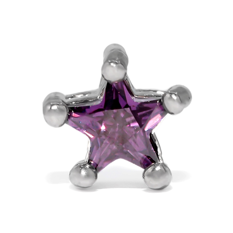 シルバー・パープル | キャッチ ボディピアス スター | ボディピアス専門店凛RIN