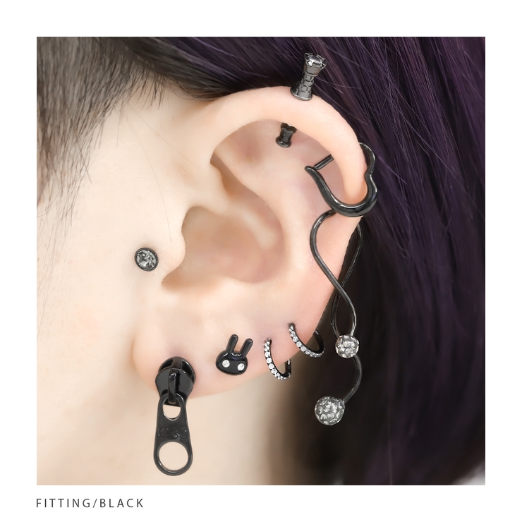 ボディピアス ジッパーチャック ハロウィンシルバー | ボディピアス専門店凛RIN | 詳細画像6 