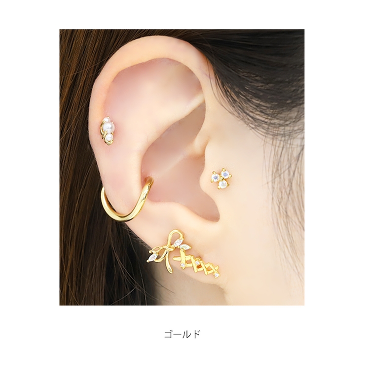 軟骨ピアス リボンコルセットジュエル シルバーゴールドピンクゴールド | ボディピアス専門店凛RIN | 詳細画像7 