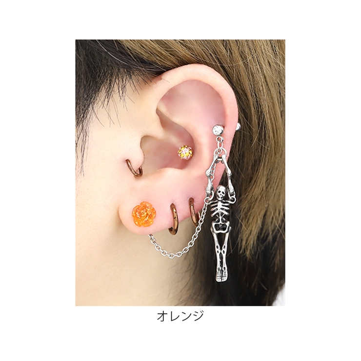 軟骨ピアス 薔薇スカル骸骨ROSE＆SKULL カスタムセット | ボディピアス専門店凛RIN | 詳細画像7 