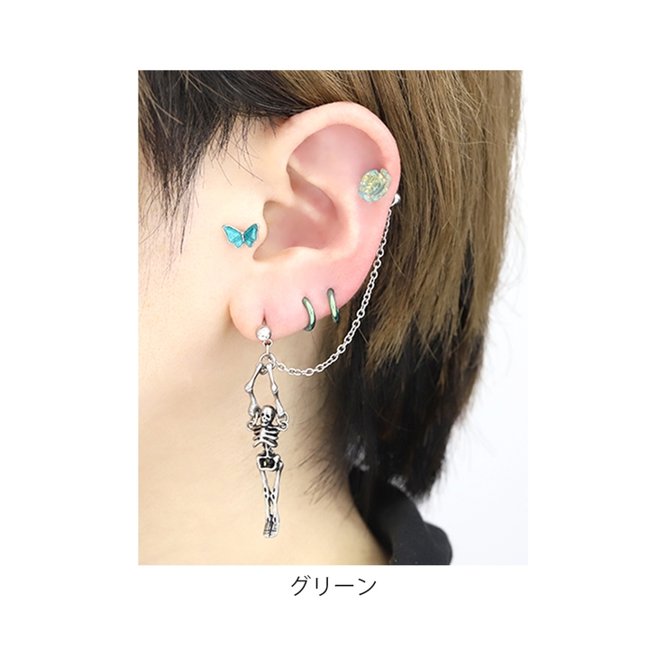 軟骨ピアス 薔薇スカル骸骨ROSE＆SKULL カスタムセット | ボディピアス専門店凛RIN | 詳細画像8 