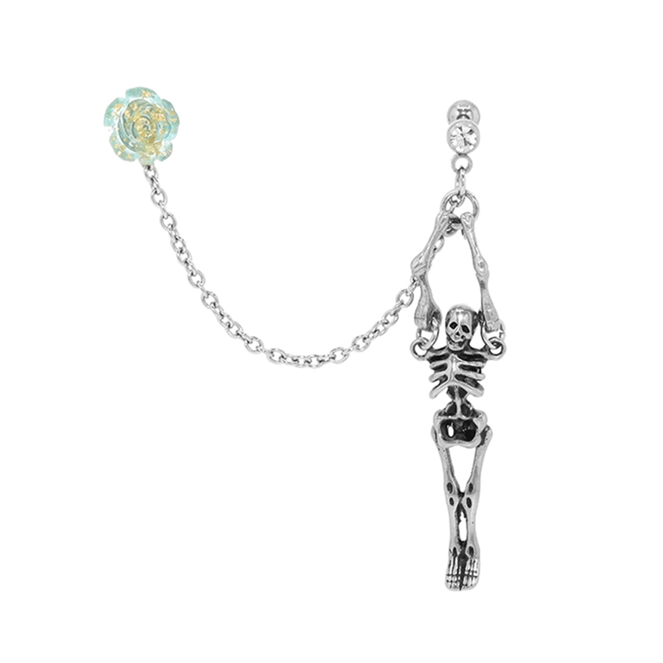 グリーン | 軟骨ピアス 薔薇スカル骸骨ROSE＆SKULL カスタムセット | ボディピアス専門店凛RIN