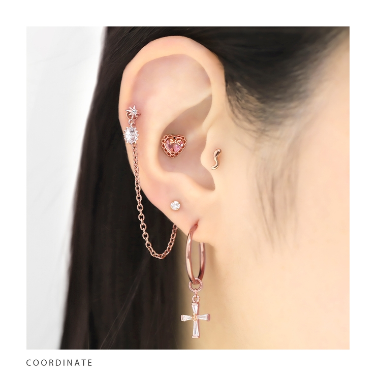 ステンレスピアス フープクロス十字架チャームセットジュエルキュービックジルコニア… | ボディピアス専門店凛RIN | 詳細画像15 