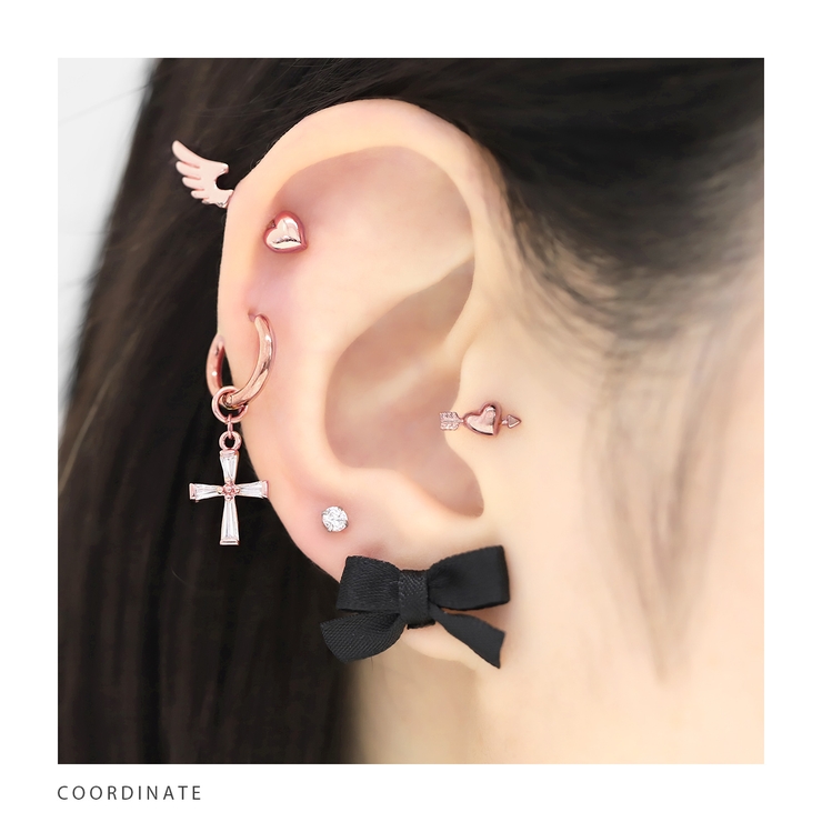ステンレスピアス フープクロス十字架チャームセットジュエルキュービックジルコニア… | ボディピアス専門店凛RIN | 詳細画像16 
