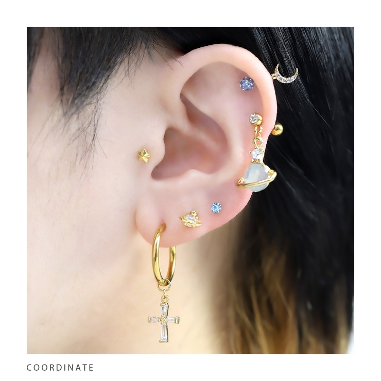 ステンレスピアス フープクロス十字架チャームセットジュエルキュービックジルコニア… | ボディピアス専門店凛RIN | 詳細画像17 