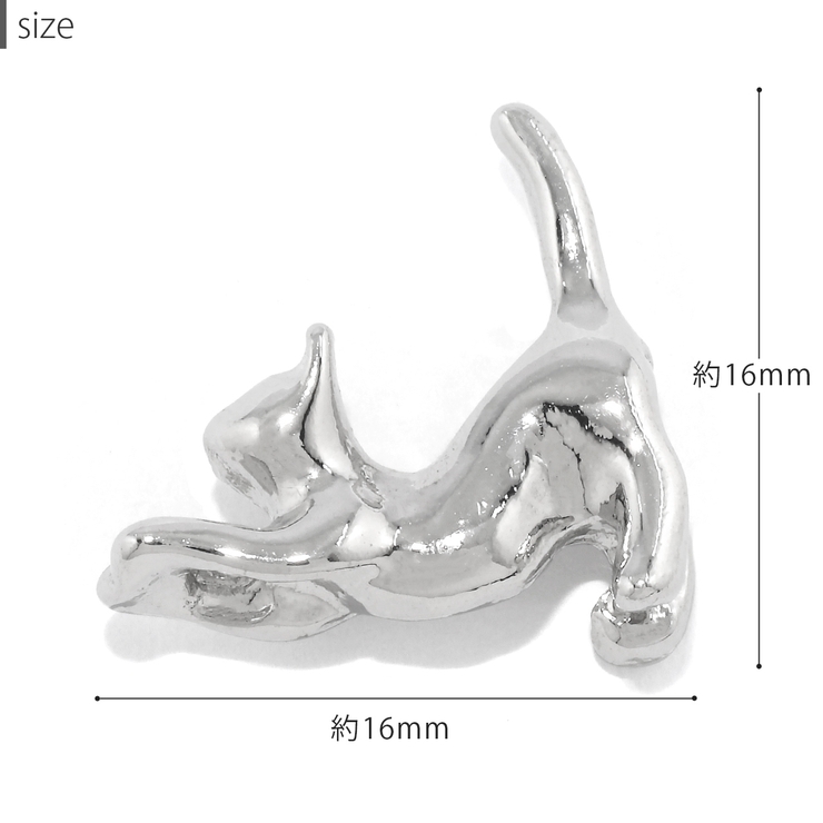 軟骨ピアス スパイラルバーベルかわいい猫英字チャーム 片耳用ボディピアス | ボディピアス専門店凛RIN | 詳細画像15 