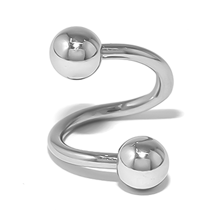 16G・左巻き | ボディピアス スパイラルバーベル サージカルステンレス軟骨ピアス | ボディピアス専門店凛RIN