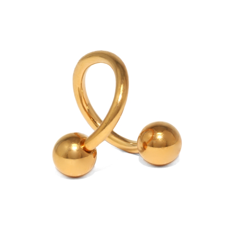 ゴールド | 軟骨ピアス 24K18KPGピンクゴールドコーティング スパイラルバーベル | ボディピアス専門店凛RIN