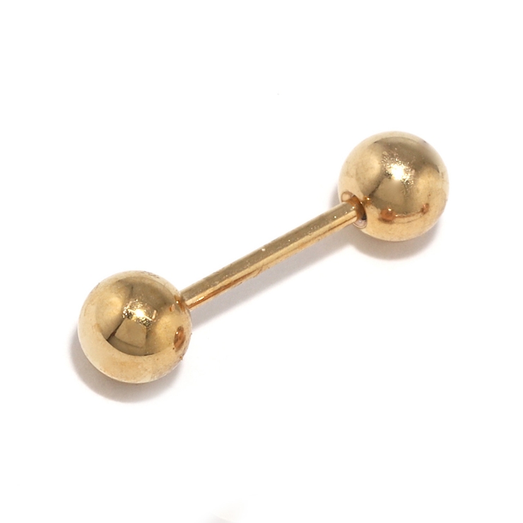 ゴールド・8mm×4mm | ストレートバーベル ボディピアス 軟骨 | ボディピアス専門店凛RIN