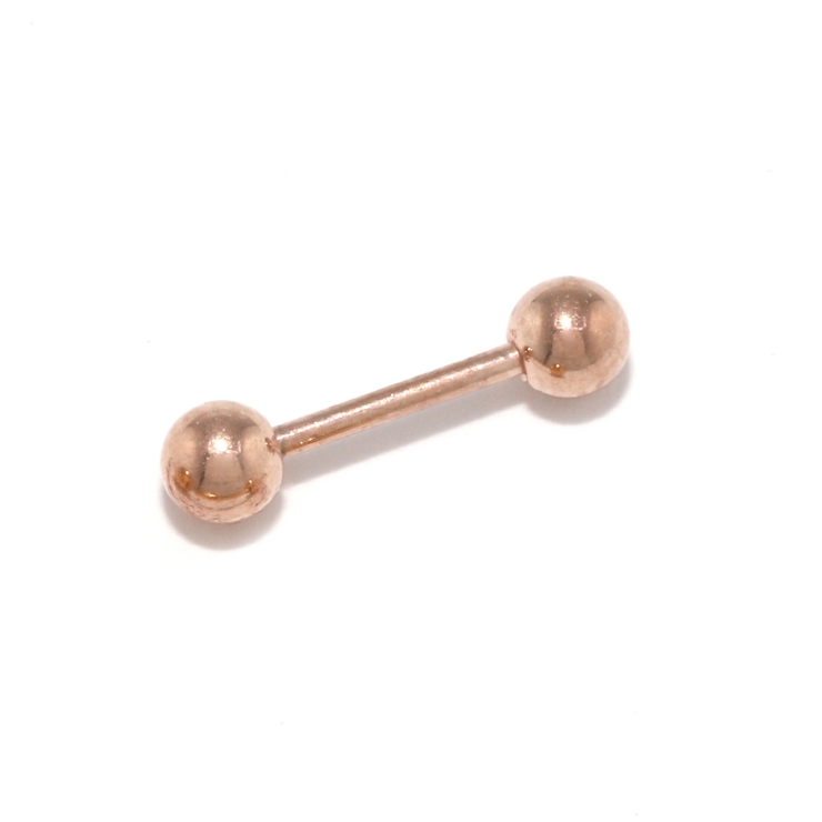 ピンクゴールド・6mm×3mm | ストレートバーベル ボディピアス 軟骨 | ボディピアス専門店凛RIN