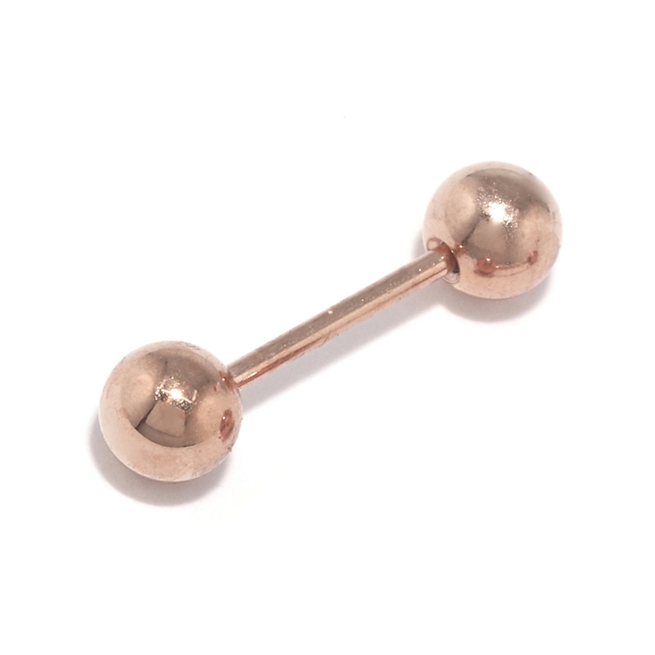 ピンクゴールド・8mm×4mm | ストレートバーベル ボディピアス 軟骨 | ボディピアス専門店凛RIN