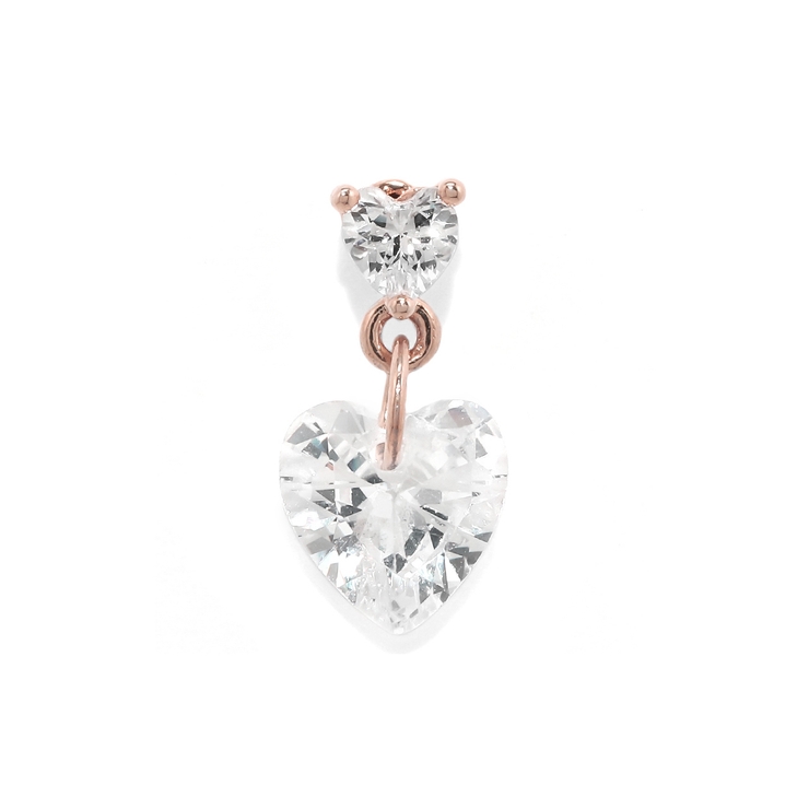 ピンクゴールド | 軟骨ピアス ジュエルハート揺れるチャームキュービックジルコニア ボディピアス | ボディピアス専門店凛RIN