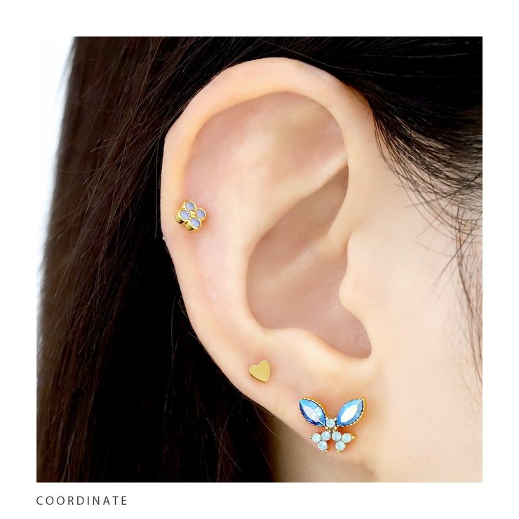 軟骨ピアス 蝶々バタフライジュエルキュービックジルコニアキラキラ ボディピアス | ボディピアス専門店凛RIN | 詳細画像6 