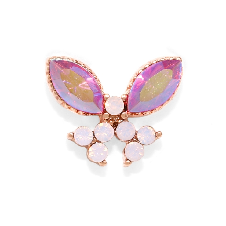 ピンクゴールド | 軟骨ピアス 蝶々バタフライジュエルキュービックジルコニアキラキラ ボディピアス | ボディピアス専門店凛RIN