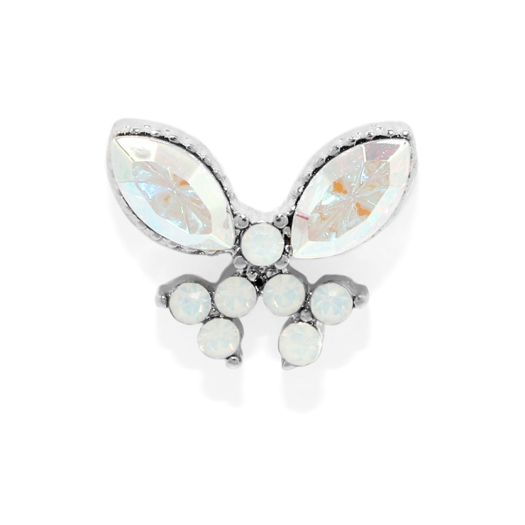 シルバー | 軟骨ピアス 蝶々バタフライジュエルキュービックジルコニアキラキラ ボディピアス | ボディピアス専門店凛RIN