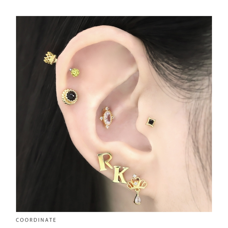 ボディピアス軟骨ピアス プリンセスティアラクラウン ジュエル王冠チャーム付き | ボディピアス専門店凛RIN | 詳細画像5 