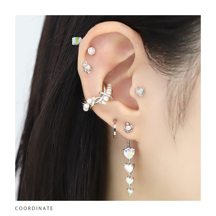 軟骨ピアス かわいい ジュエルフラワー花小さめミルキーカラー | ボディピアス専門店凛RIN | 詳細画像4 