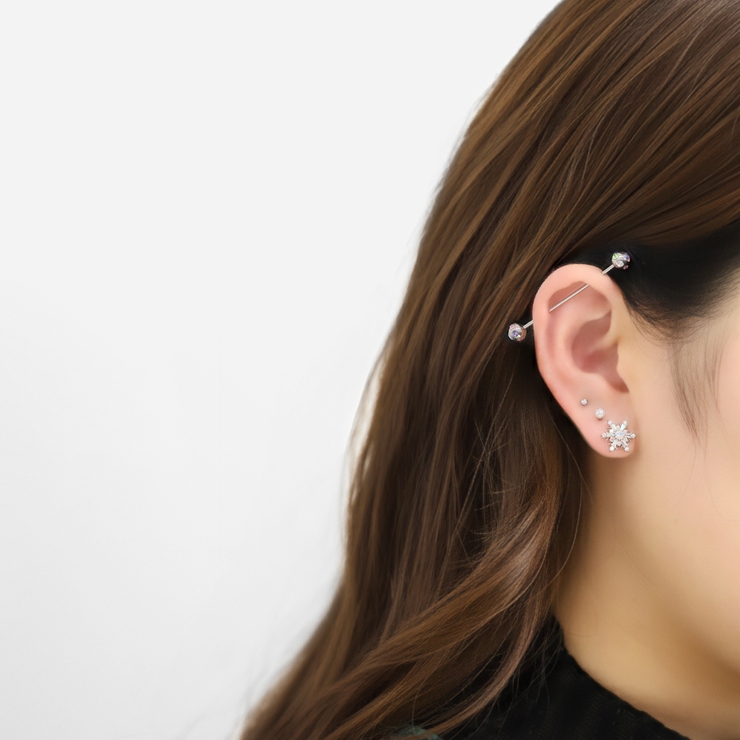 軟骨ピアス ジュエルインダスカラフルロングバーベルカラージュエル ボディピアス | ボディピアス専門店凛RIN | 詳細画像4 