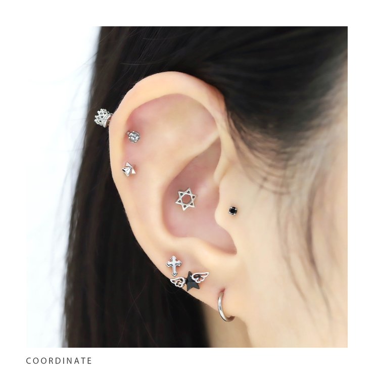 軟骨ピアス かわいい 星スターちいさめ立体感きらきら金属アレルギー | ボディピアス専門店凛RIN | 詳細画像5 