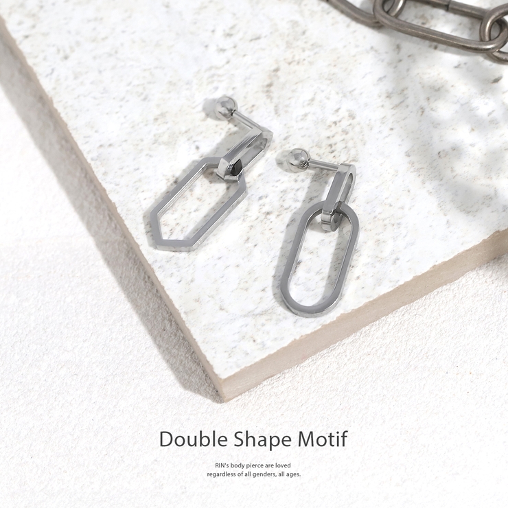軟骨ピアス 金属アレルギー対応シェイプ揺れるラウンドオーバルヘキサゴン ボディピ… | ボディピアス専門店凛RIN | 詳細画像2 