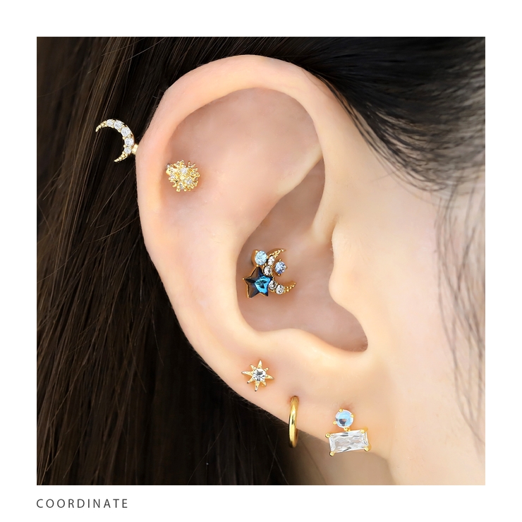 軟骨ピアス スクエアシンプルきれいめキラキラ大人カワイイ ボディピアス | ボディピアス専門店凛RIN | 詳細画像6 