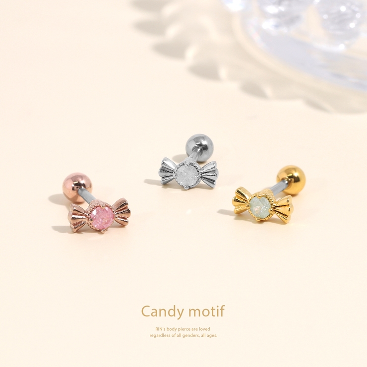 軟骨ピアス キャンディ飴ジュエルキュービックジルコニアかわいい ボディピアス | ボディピアス専門店凛RIN | 詳細画像2 