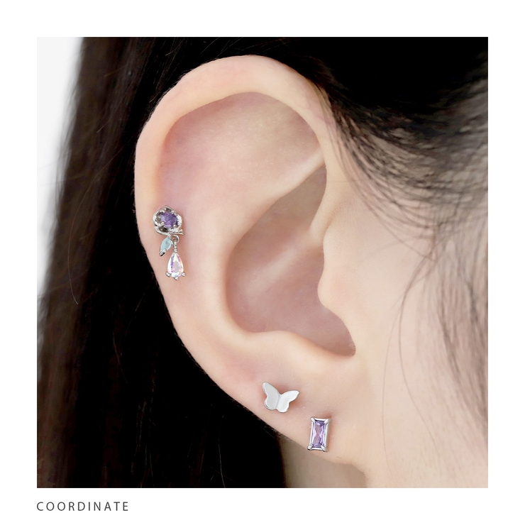 軟骨ピアス かわいいローズ薔薇キュービックジルコニア揺れる ボディピアス | ボディピアス専門店凛RIN | 詳細画像5 