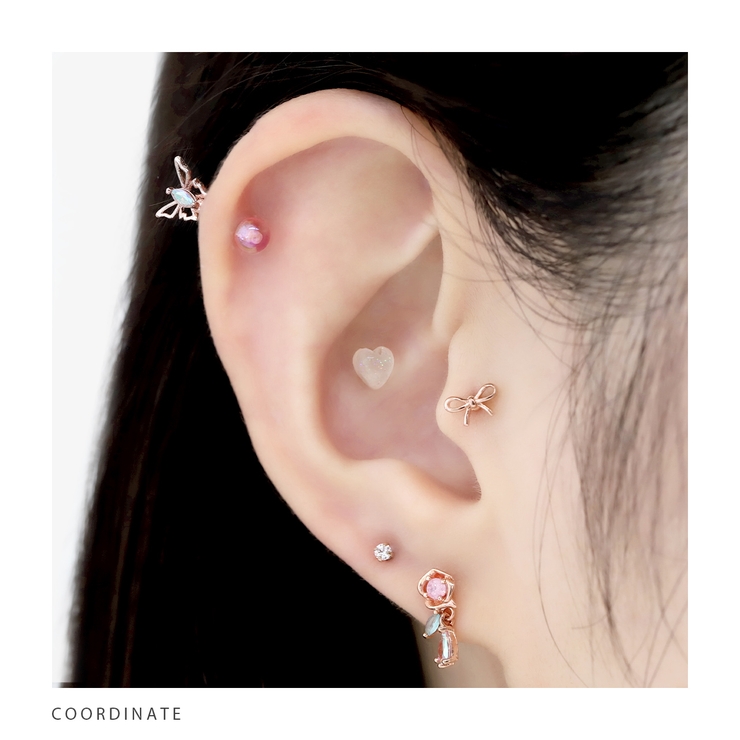 軟骨ピアス かわいいローズ薔薇キュービックジルコニア揺れる ボディピアス | ボディピアス専門店凛RIN | 詳細画像6 