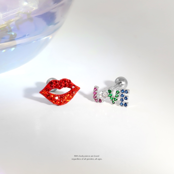 軟骨ピアス リップくちびるLOVEユニーク個性的個性派ジュエル ボディピアス | ボディピアス専門店凛RIN | 詳細画像2 