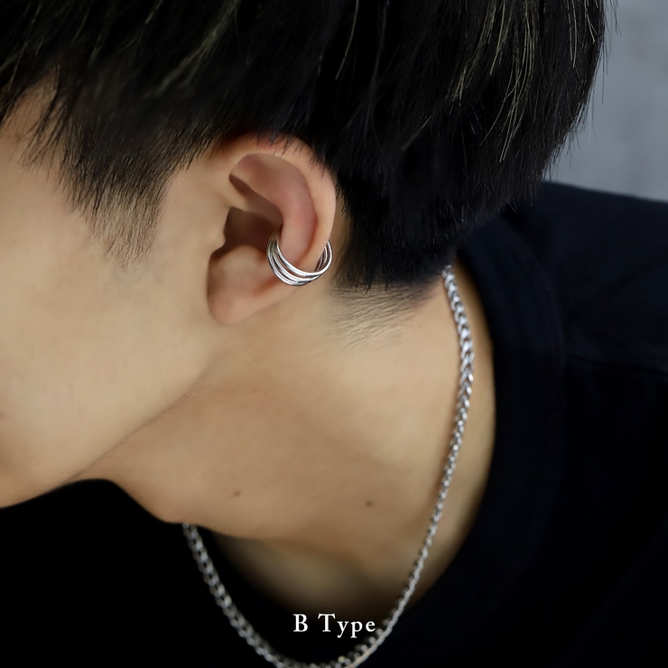 ステンレスイヤリング イヤカフ シルバー2連3連 | ボディピアス専門店凛RIN | 詳細画像4 