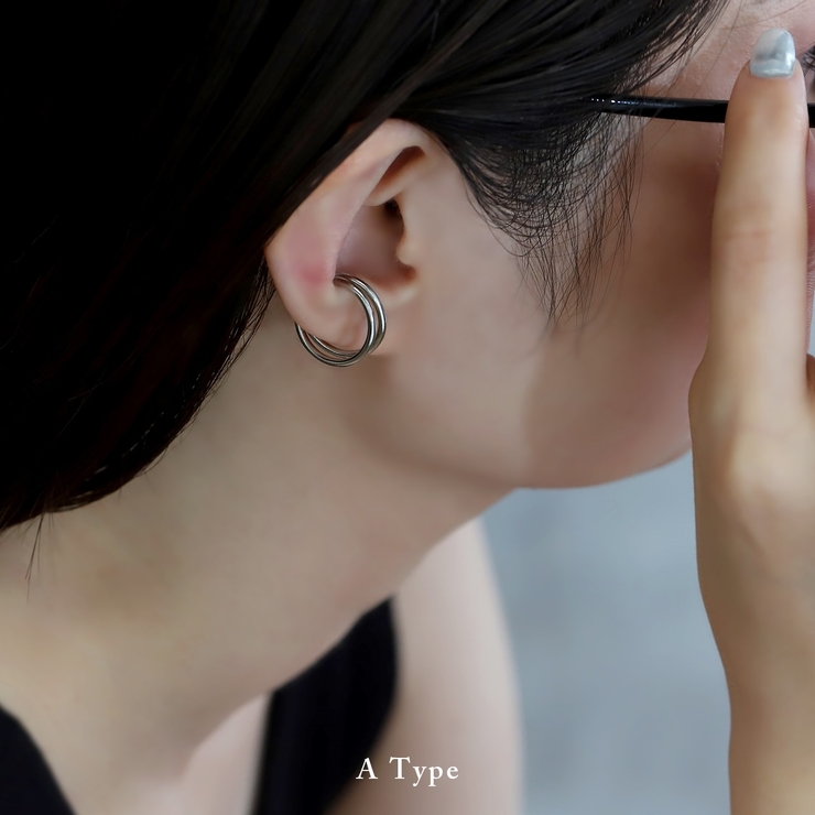 ステンレスイヤリング イヤカフ シルバー2連3連 | ボディピアス専門店凛RIN | 詳細画像5 