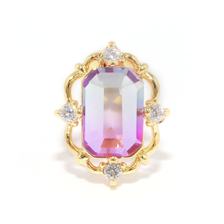 ゴールド/パープル | 軟骨ピアス グラデーション ジュエル | ボディピアス専門店凛RIN