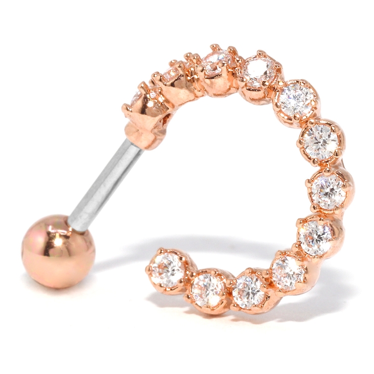 ピンクゴールド | 軟骨ピアス イヤーカフ ２Wayピアカフ | ボディピアス専門店凛RIN