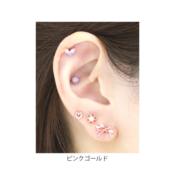 軟骨ピアス バタフライ蝶々ジュエル ストレートバーベル | ボディピアス専門店凛RIN | 詳細画像6 