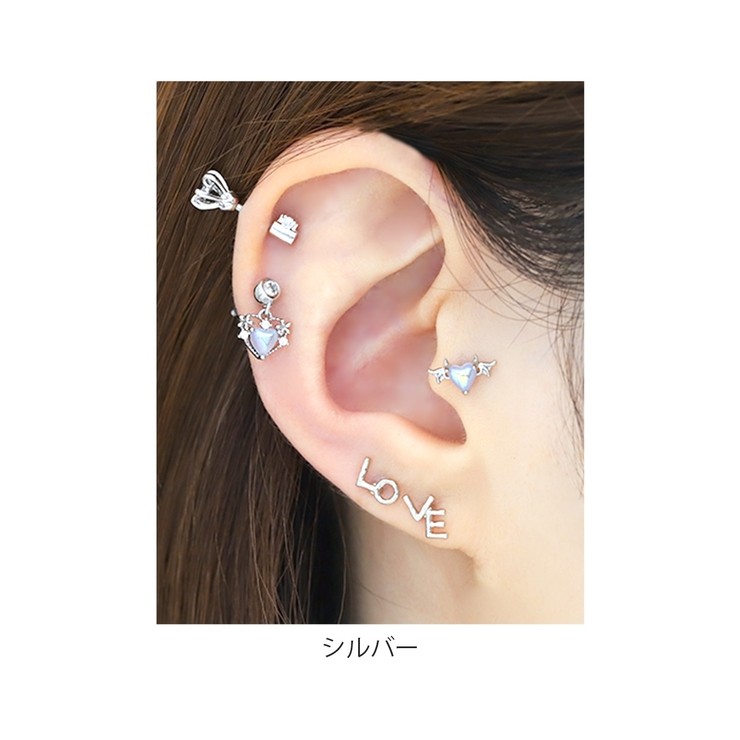 軟骨ピアス LOVE 文字サイン[品番：RINA0001562]｜ボディピアス