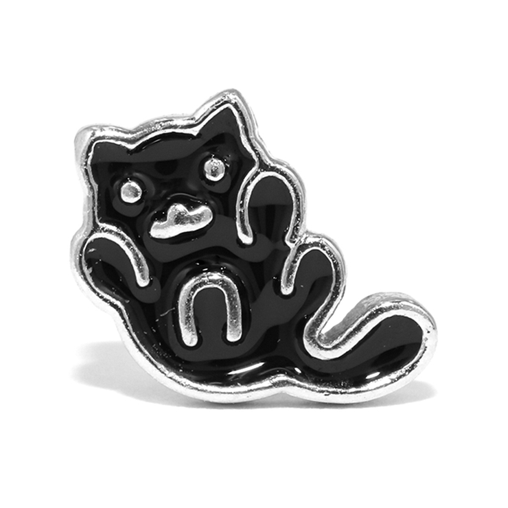 A・シルバー | 軟骨ピアス CAT猫動物ねこ ストレートバーベルボディピアス | ボディピアス専門店凛RIN