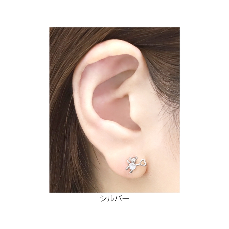 軟骨ピアス くまベアハート 動物ジュエル | ボディピアス専門店凛RIN | 詳細画像4 