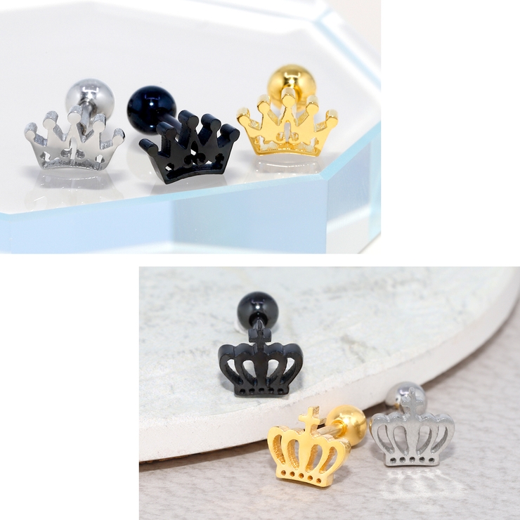 クラウン 王冠ストレートバーベル ボディピアス | ボディピアス専門店凛RIN | 詳細画像3 